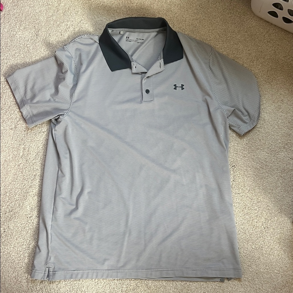 Under Armour Black and Gray Polo Shirt